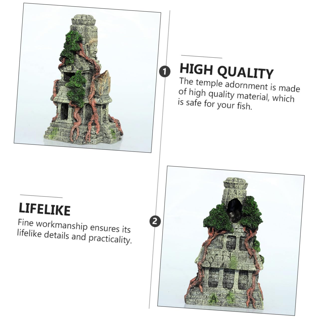 Toddmomy 1pezzi Decorazione Acquario Resina con Statua Buddhista Ornamento per Pesci e Paesaggio Sottomarino Decorazione per Ambienti Domestici e Uffici