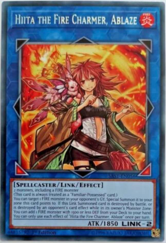 Hiita The Fire Charmer, Ablaze - SAST-EN056 - Rare - 1st Edition - Savage Strike - NM/M