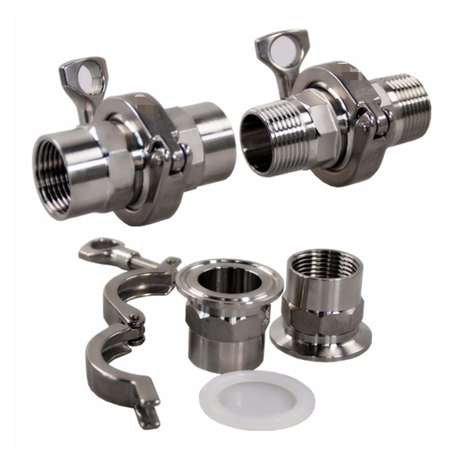 UVERLY Adaptador de virola de Rosca de Cubierta de Abrazadera Tri de 1/2 "a 2", Acero Inoxidable SS304 con Junta de Silicona, Montaje de tubería (Size : DN50(clamp 77.5), Color : Internal Thread)
