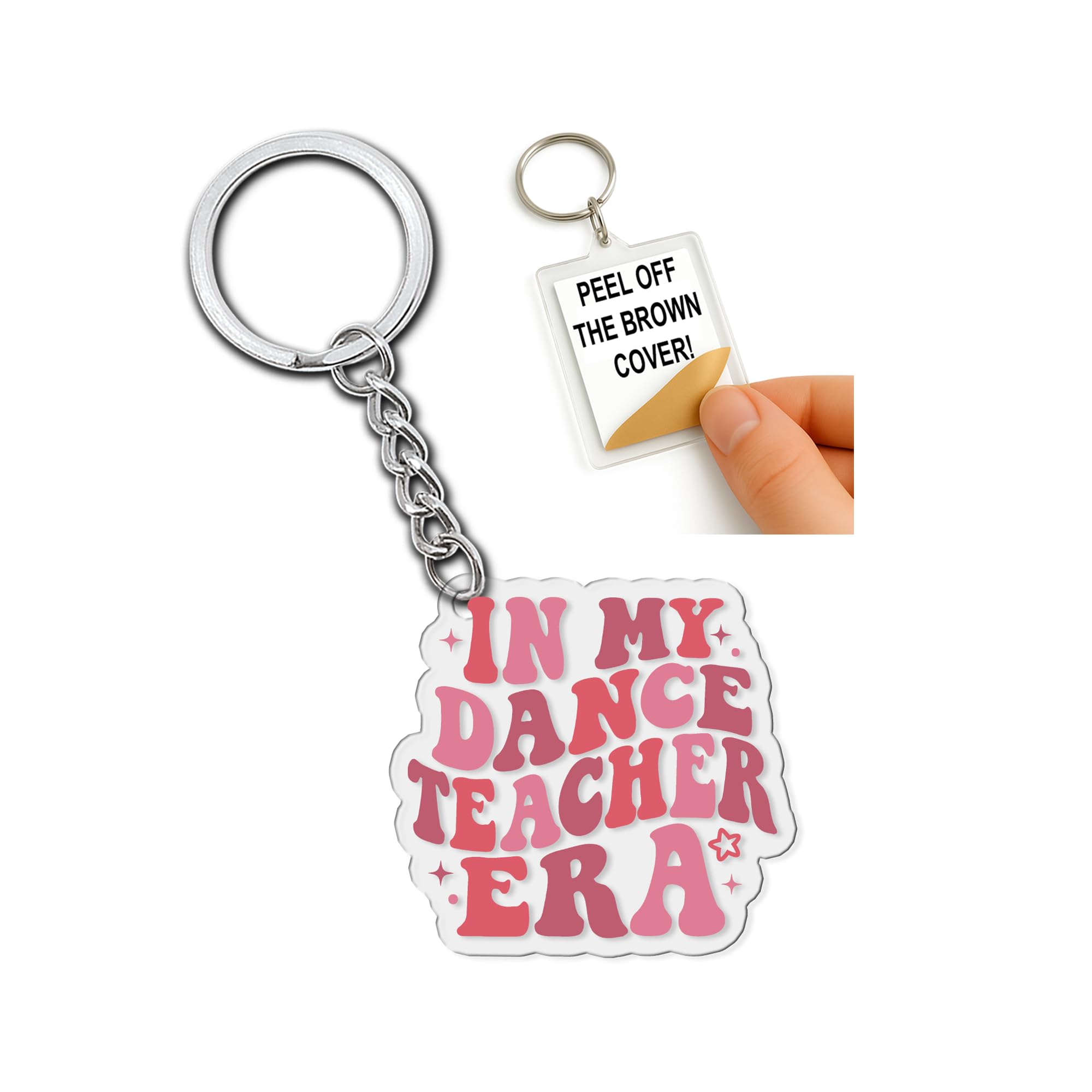 In My Dance Teacher Era Keychain Funny Quote Gifts for Dancer Coach Women Friends Coworker Motivational Inspirational Key Chain Humor Appreciation