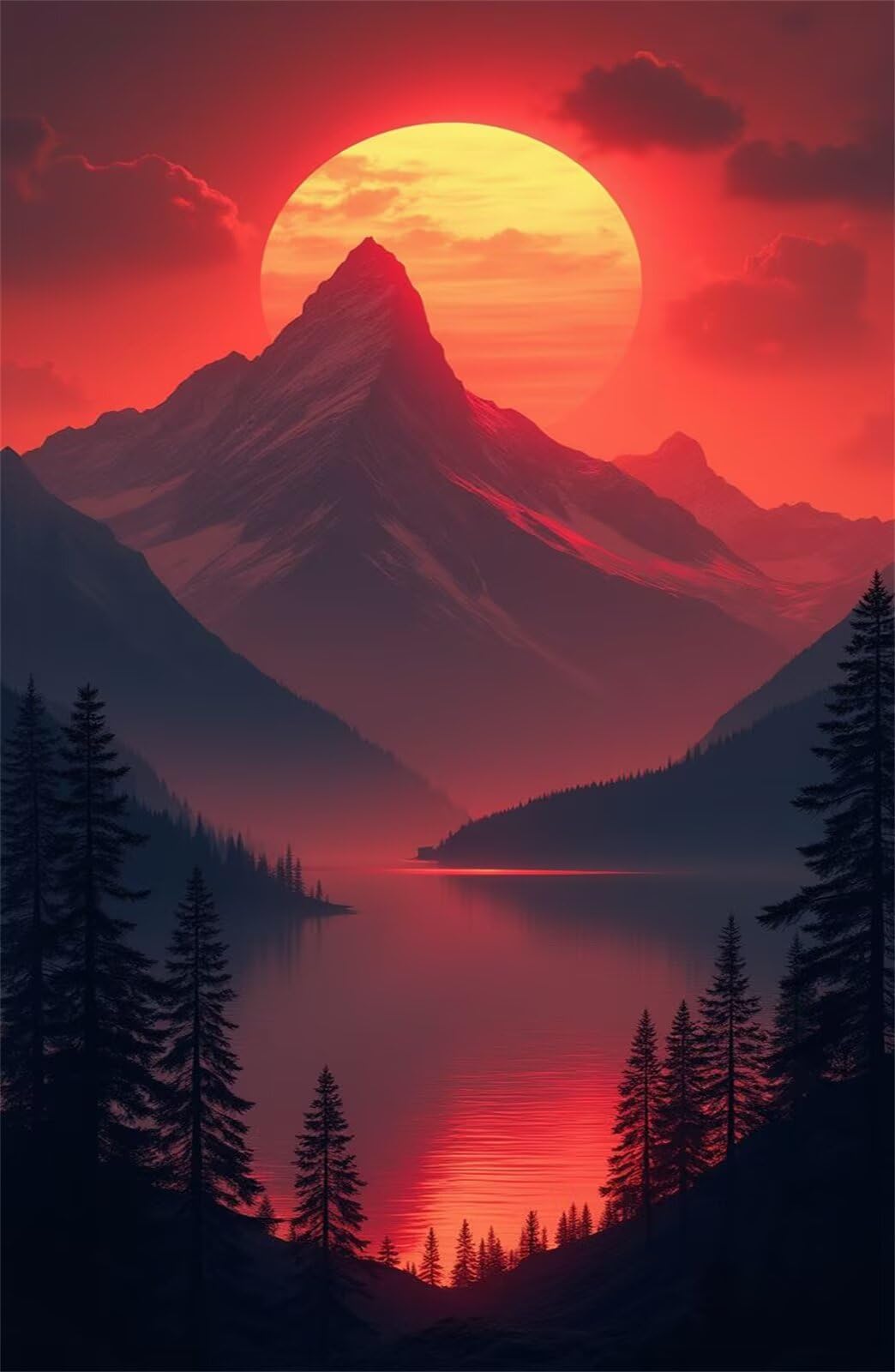 Puzzle 2000 Pezzi Lago Montagna Luna Puzzle Classici, Giochi Rilassamento e Intelligence, Puzzles Impossible, Idea Regalo Uomo e Donna