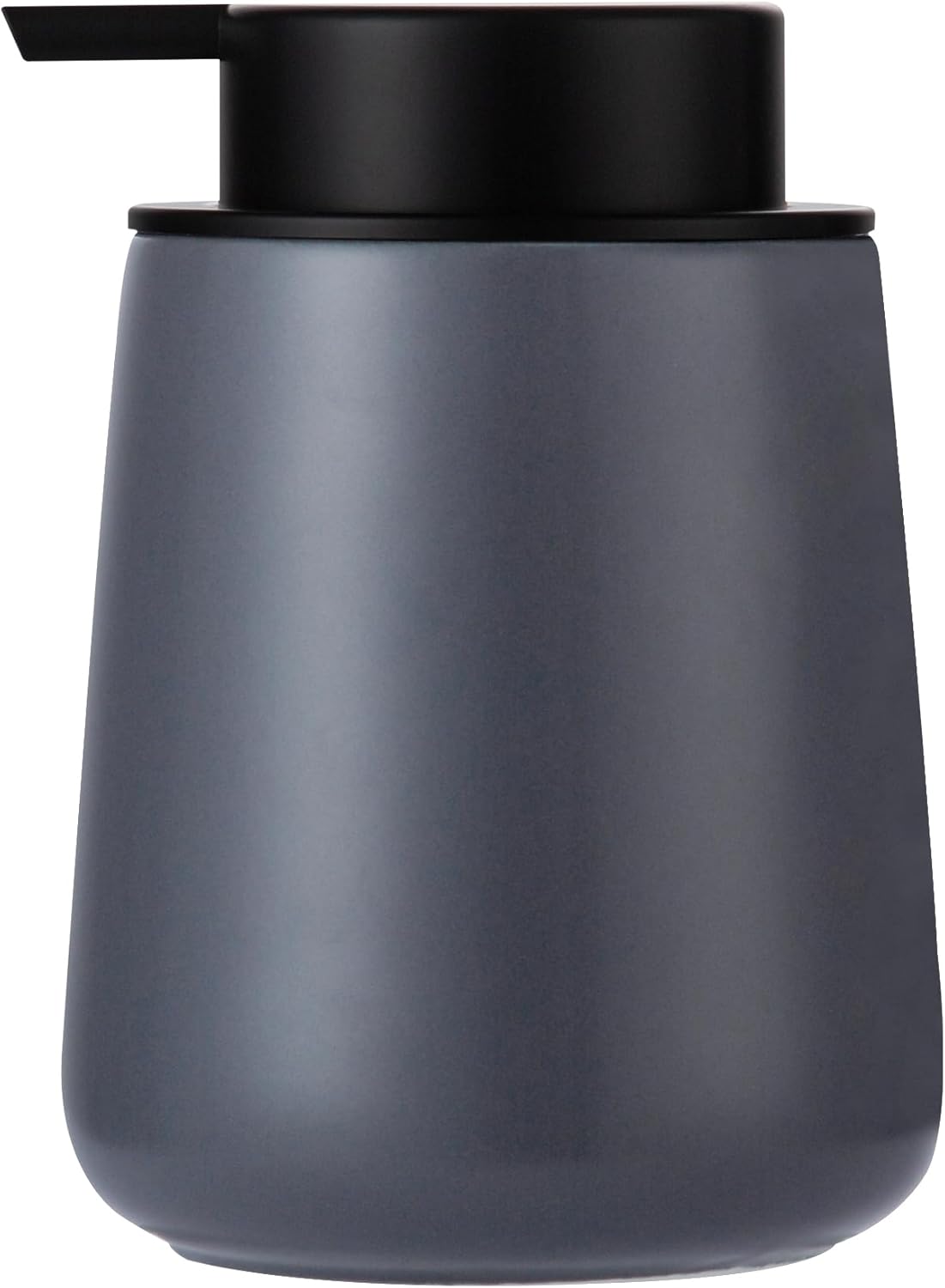 Enra Grey Soap Dispenser,12 oz Ceramic Hand Lotion Dispenser, Refillable Dish Soap Dispenser,Modern Liquid Soap Dispenser for Bathroom,Kitchen with Easy-to-Press Pump (Liquid-Gray)