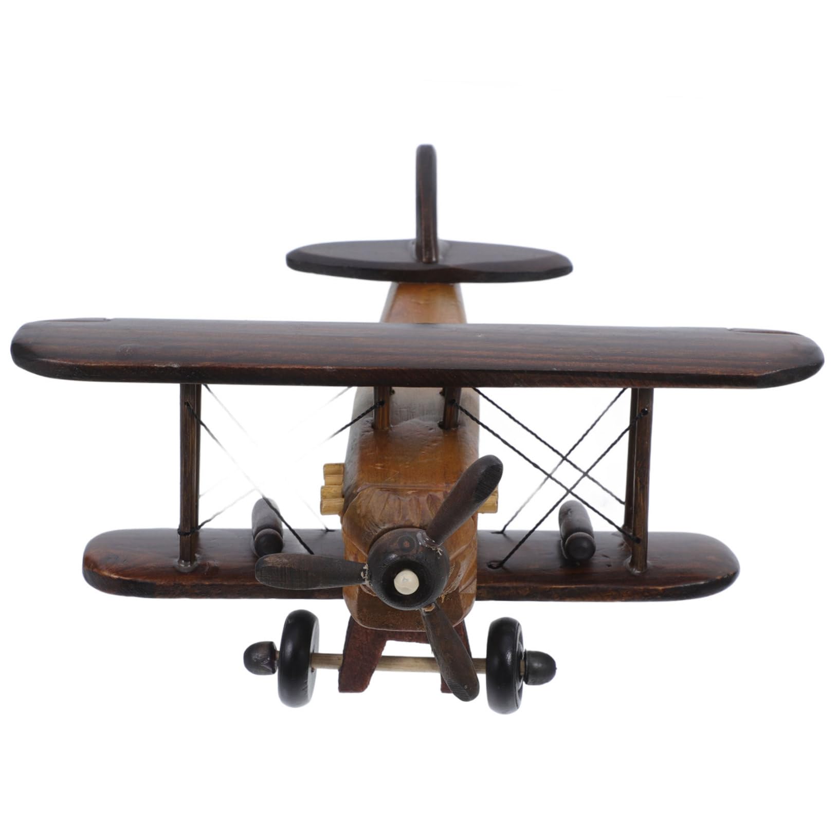 Zerodeko Hand Crafted Vintage Wooden Airplane Model Rustic Plane Ornament for Home Decor Miniature Decor for Living Room Office Study and Bedroom