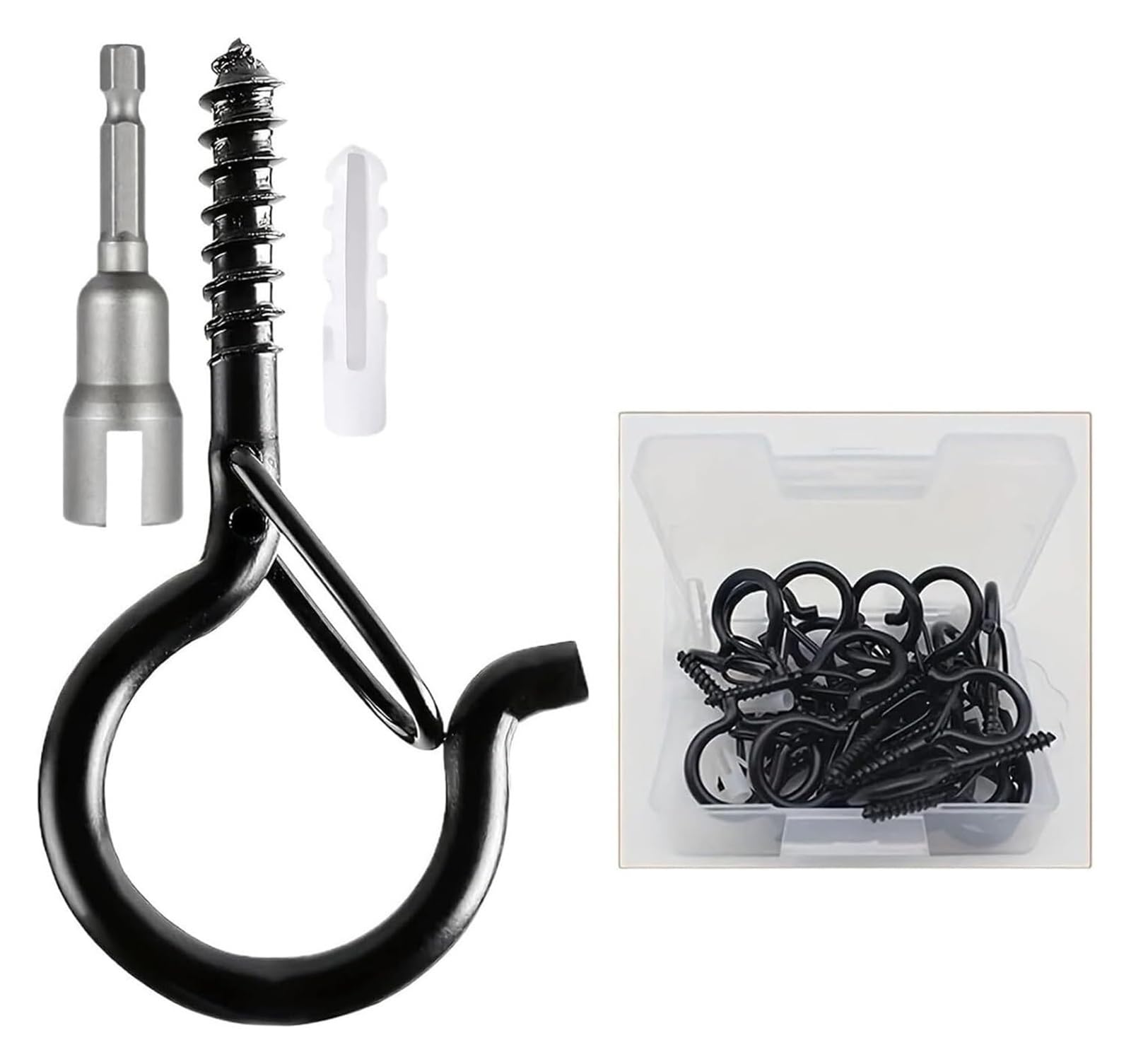 DQZRTUECA Gutter Hooks Windproof Screw Hooks Buckle String Lights Plants Ceiling 6/20 pc(20pc)