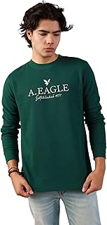 تيشرت حراري بأكمام طويلة مزين بشعار جرافيك للرجال من أمريكان ايجل