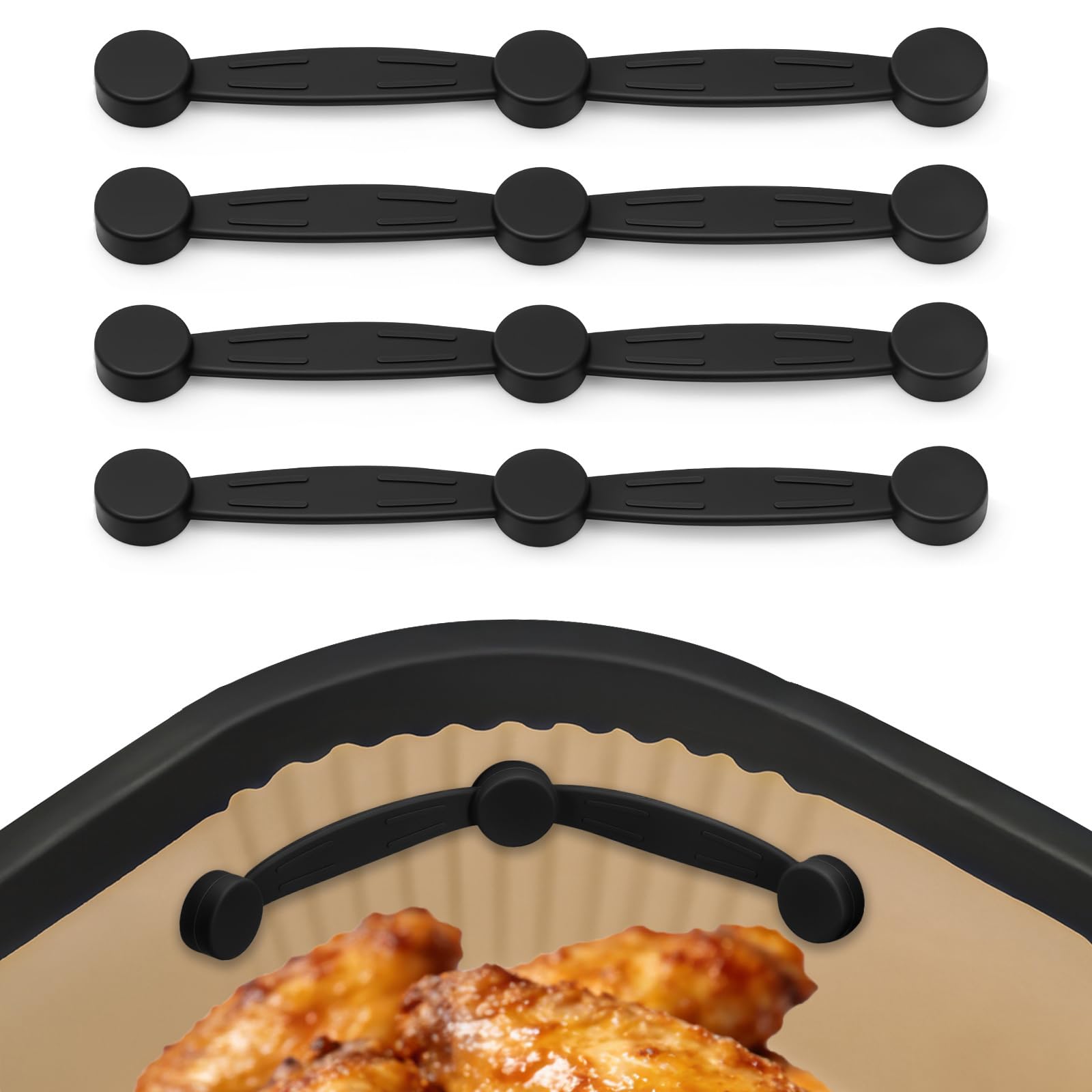 LYHOLKEER 4 Stück Magnete für Airfryer Backpapier,13cm Silik