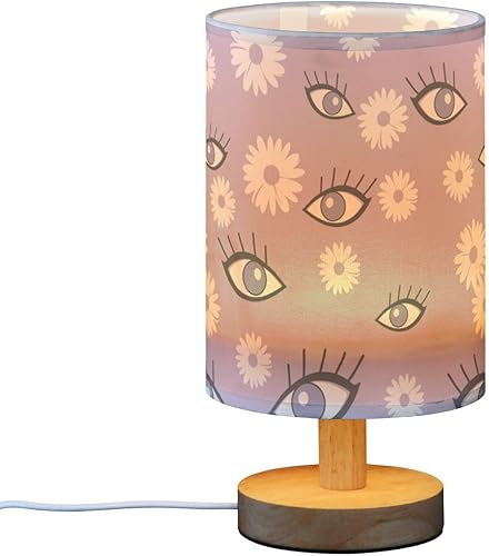 Miniatura 2 de Nightstand Lamp Small Bedroom Lamps Cute Evil Eyes Daisy Purple Flower Lamp for Desk Bedside Table lamparas de mesa de