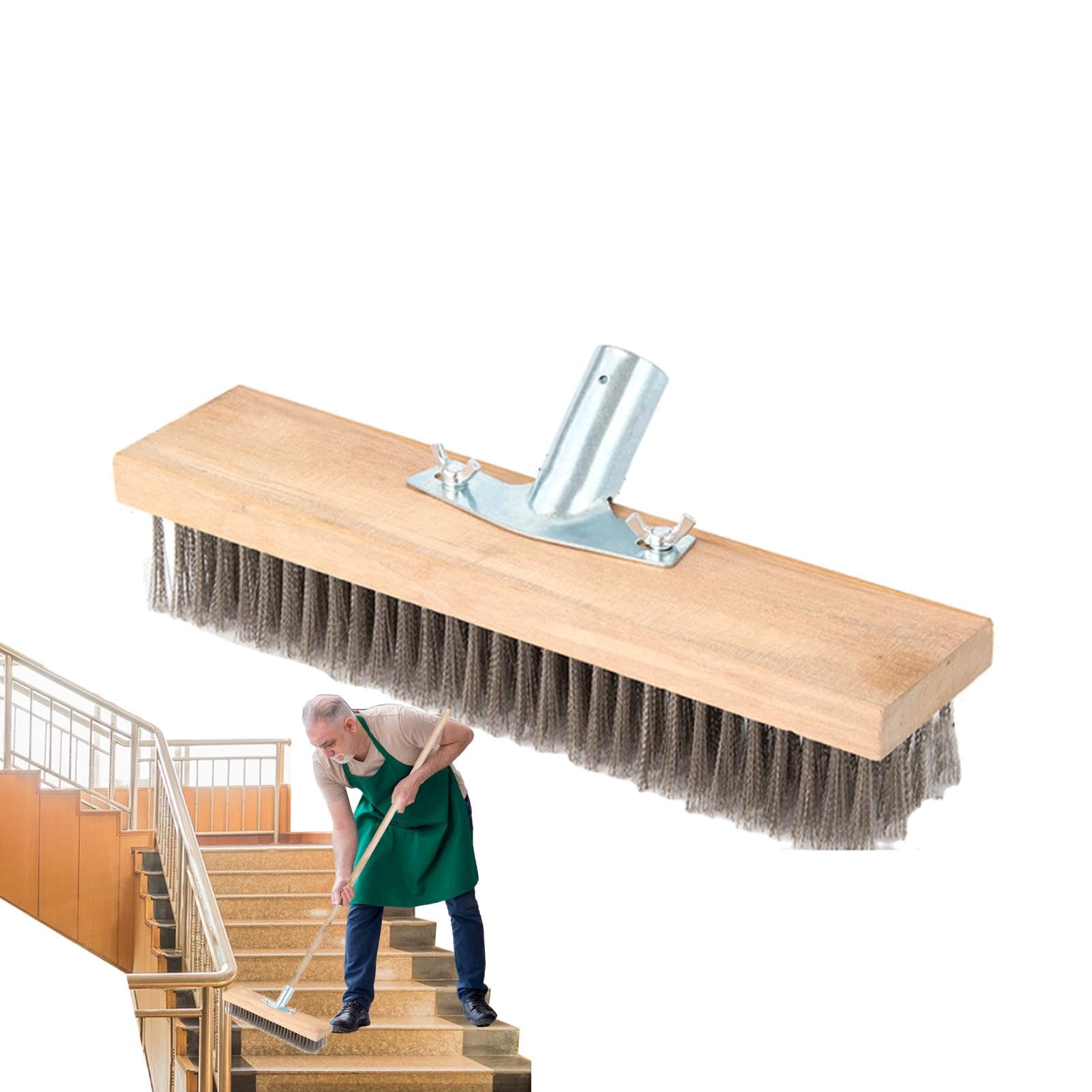 Floor Scrubbing Brush 2 in 1 Scrape and Shower Scrubber - Deck Yard Stiff Bristle Cleaning Brush for Bathroom Kitchen Tub Patio Tile Grout