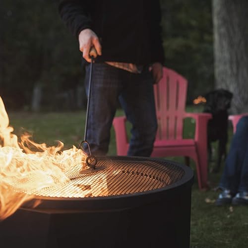 Miniatura 11 de Blue Sky Outdoor Living Fogata de acero sin humo para patio de 24 pulgadas con kit de pantalla de chispas, leña y/o leña para quemar pellets