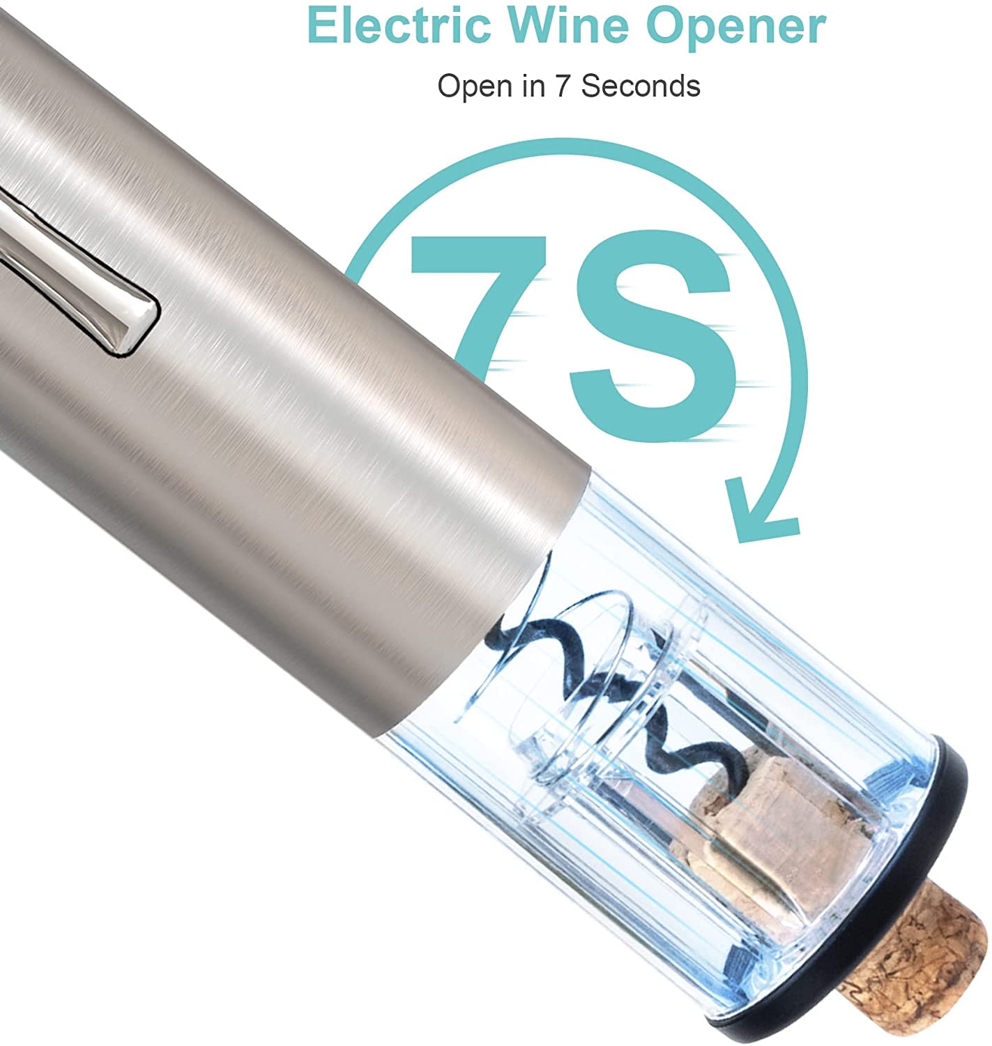 Sacacorchos de vino eléctrico Abridor de vino eléctrico Vino recargable Abridor automático de botellas (blanco)