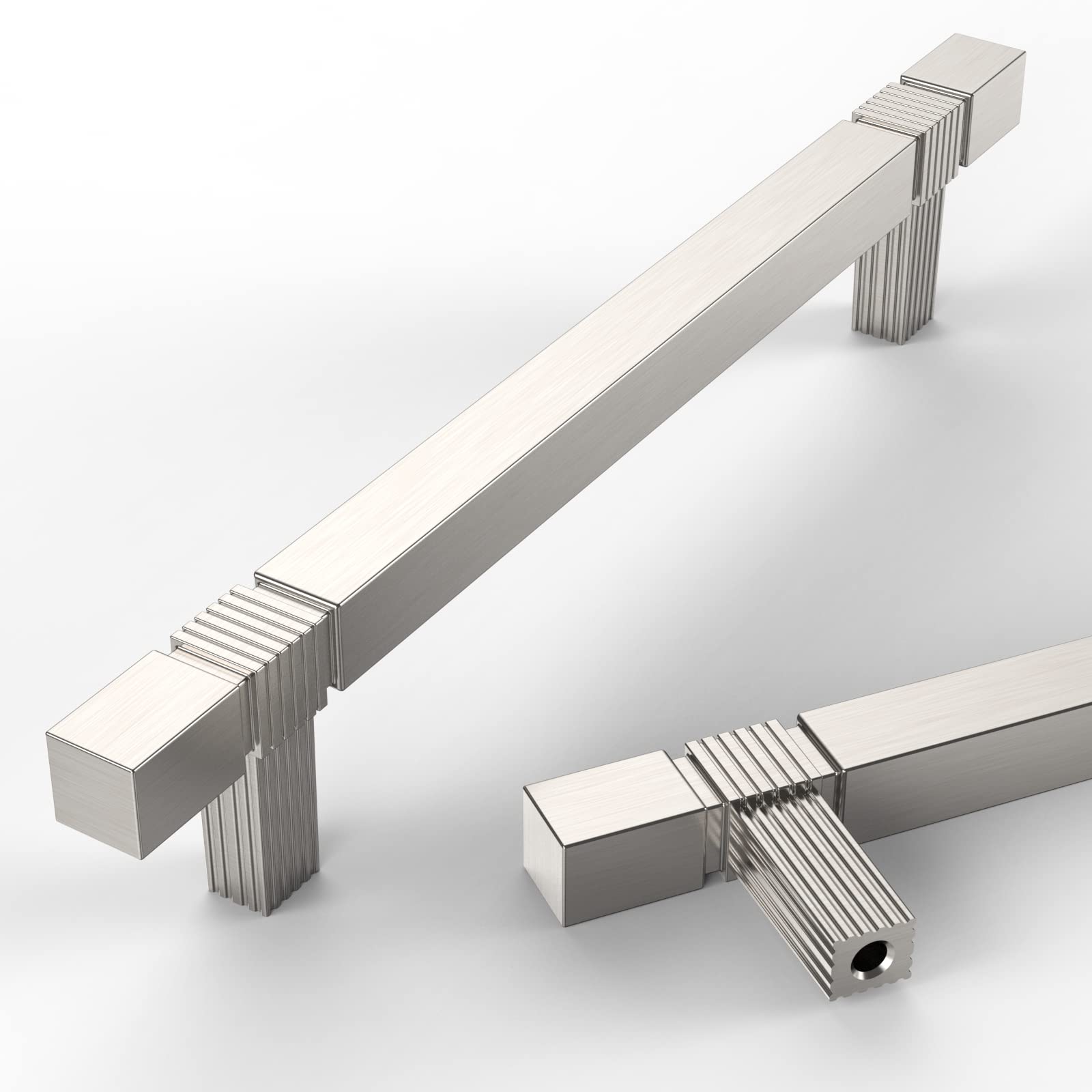 Asidrama 6 Pack 5 Inch(128mm) Brushed Satin Nickel Kitchen Cabinet Handles, Cabinet Pulls Kitchen Cabinet Hardware for Cupboard Drawer Pulls