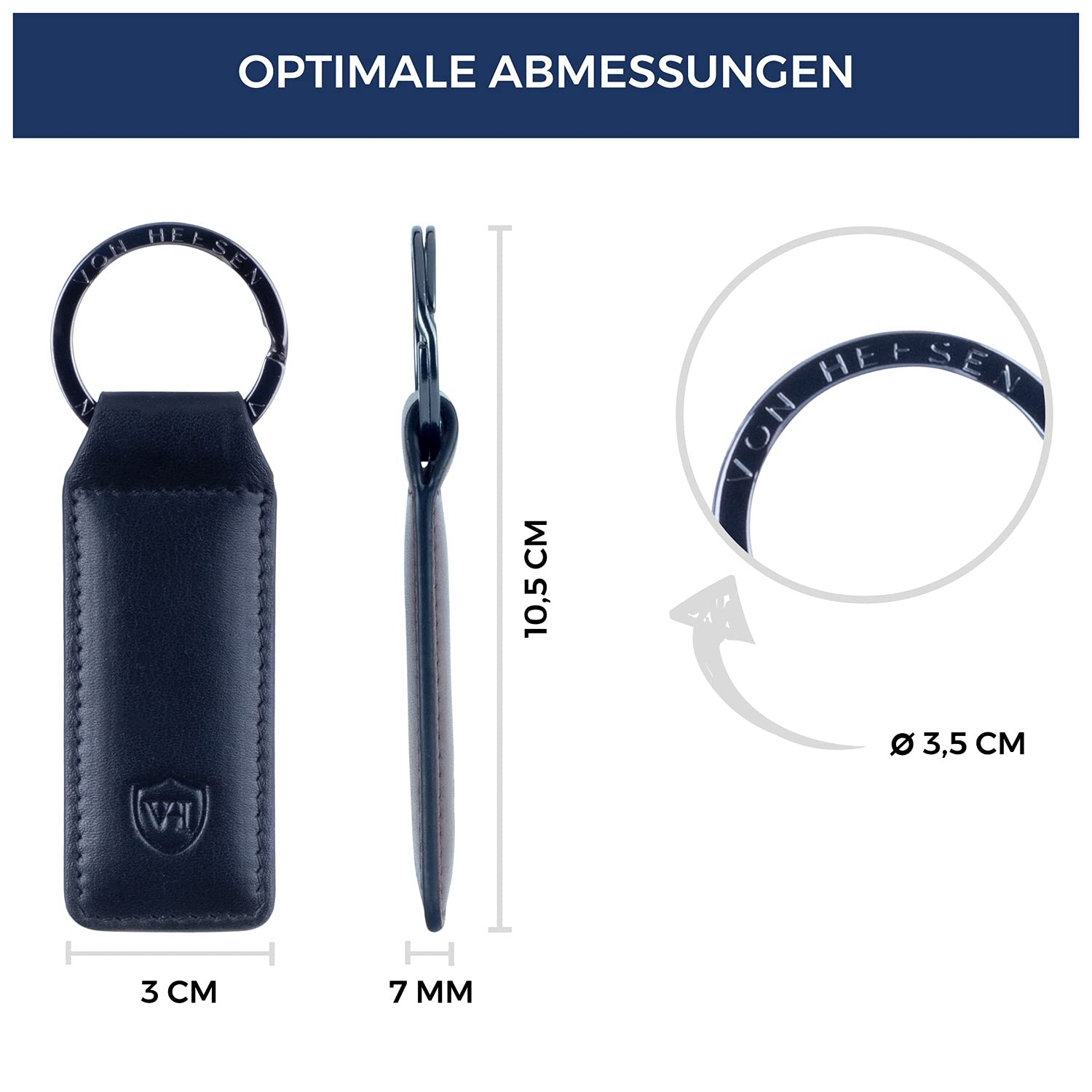 VON HEESEN® Llavero de piel con caja de regalo, organizador de llaves, cordón, llavero, llavero, regalo para hombre y mujer (camuflaje)