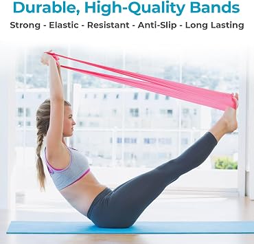 Beenax Resistance Band For Men & Women - Exercise Band to Build Muscle, Flexibility, Strength for Pilates, Yoga, Rehab, Stretching, Fitness, Gym, Physio, Strength Training and Workout