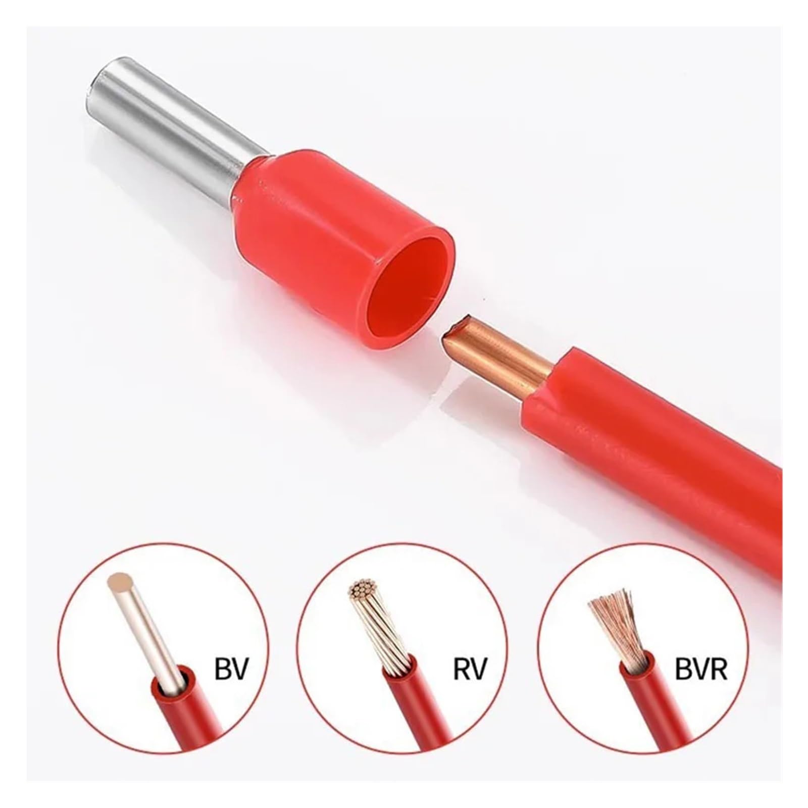 500 unids/Pack E16-18 virolas aisladas Bloque de terminales Cable Extremo Conector de Cable terminador de engarzado eléctrico(500pcs Black)