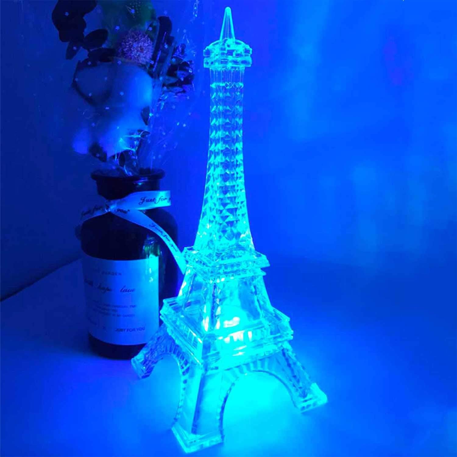 ANUOEXGO Eiffel Tower Decor Light Colorful LED Nightlight Paris Style