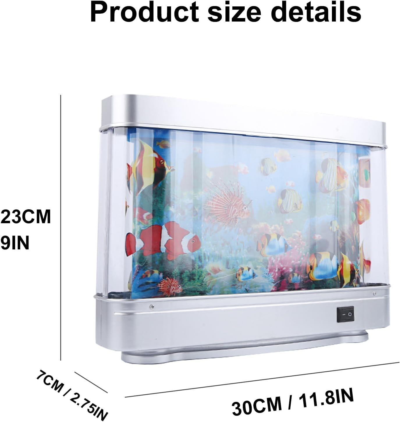 MINGPINHUIUS Artificial Tropical Fish Decorative: 12 Inch Mini Fake Aquarium Motion Lamp with Moving Sensory Fish Virtual Moving Imitating Ocean