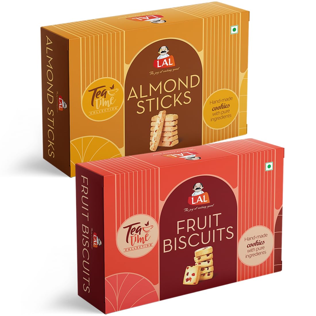 Lal Sweets Combo Pack Of Almond Sticks 400g & Fruits Biscuits 400g || Extra Soft || Cake Rusk || Almond Finger || Honey Almond Cookies