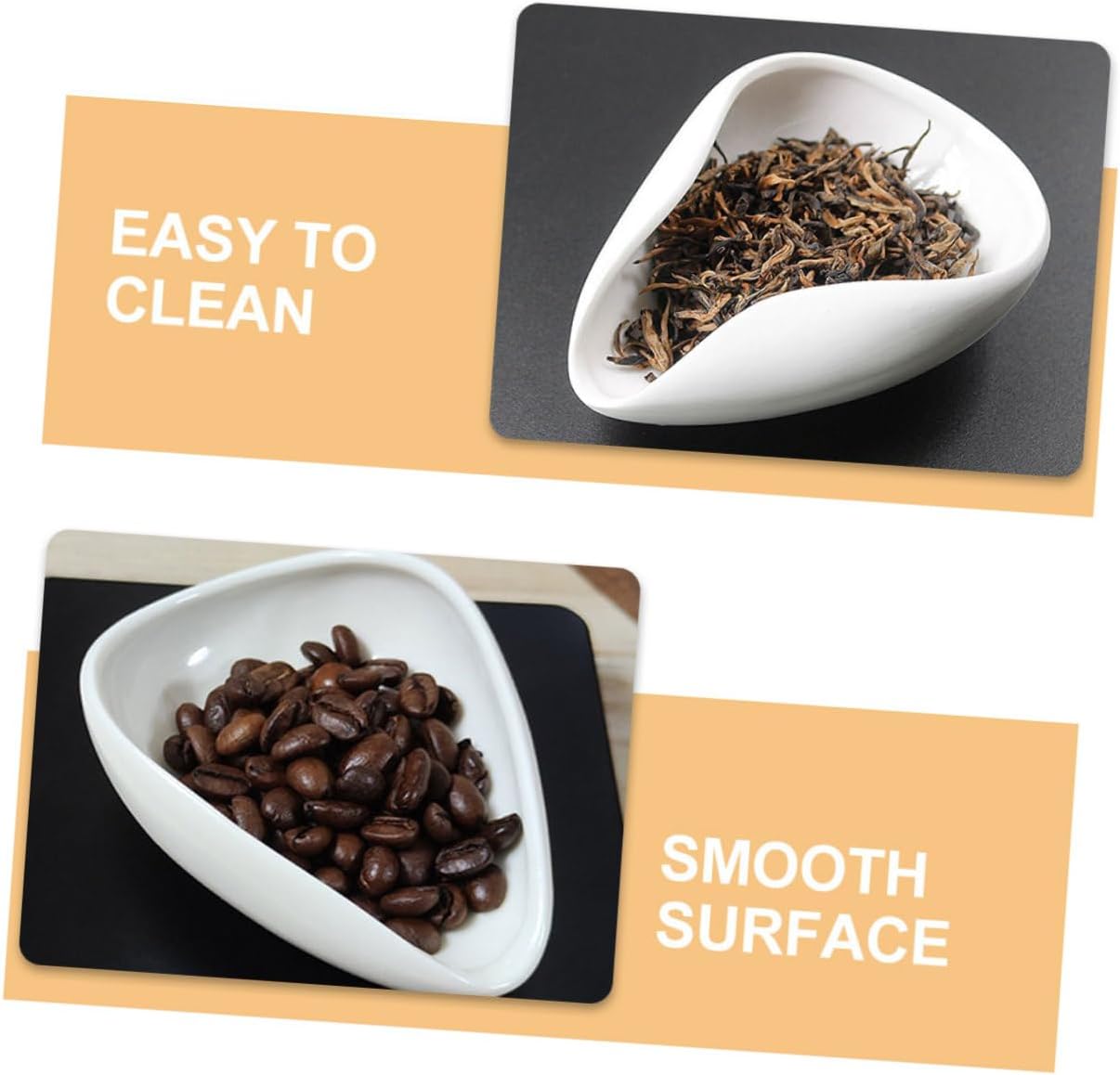 1set Porcelain Tea Scoops Ergonomic Tea Leaf and Coffee Bean Spoons Convenient Kitchen Accessories for Home Teaware and Sugar Serving Easy to Clean and Maintain