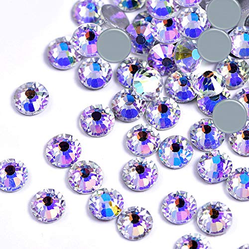 Dowarm 1440 Pieces Hotfix Crystal Rhinestones for Clothes Crafts, Hot Fix Glue on Flatback Crystals, Iron on Crystal Rhinestone (Moonlight/Starry Sky, SS10)