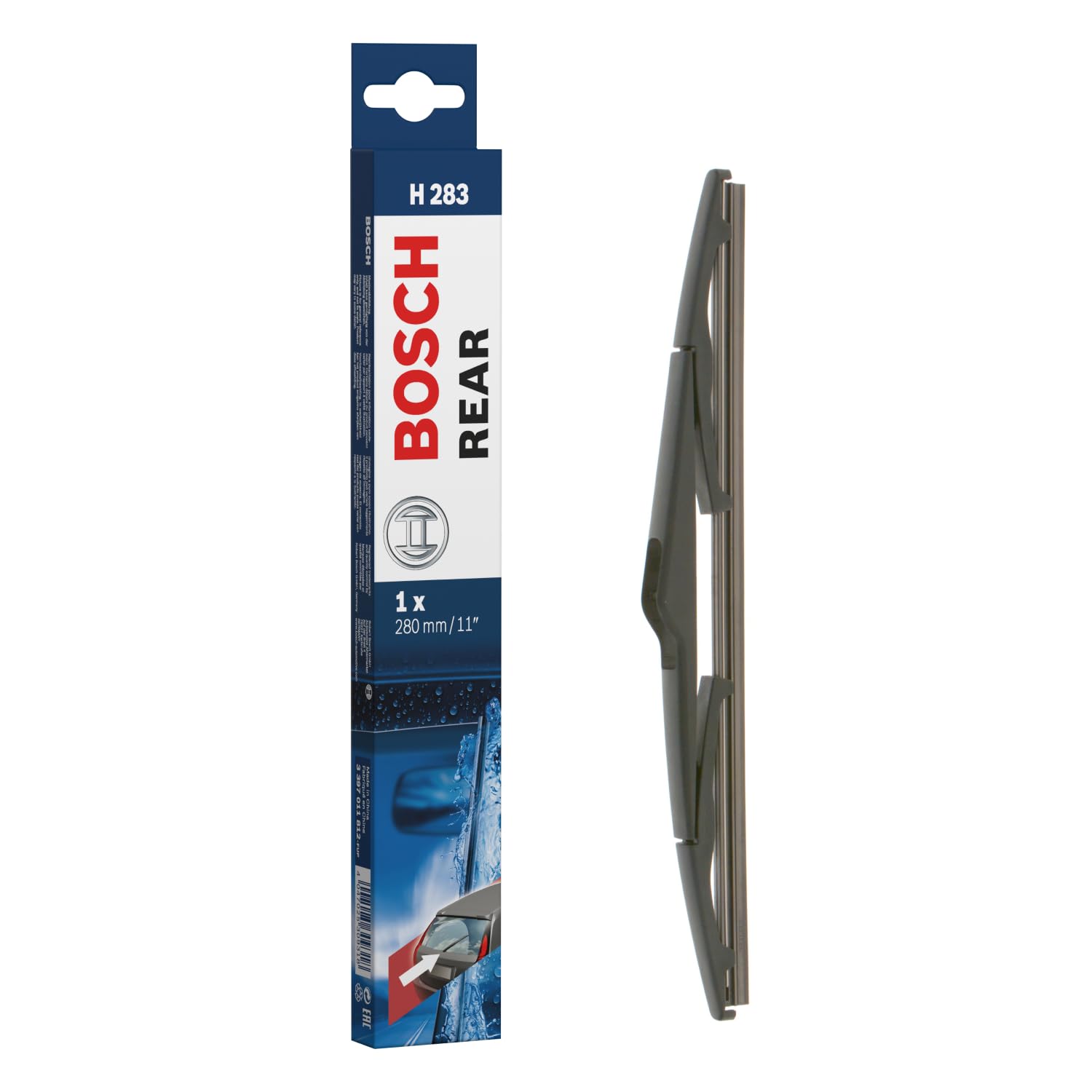 Bosch Rear Wiper H 283 - Excellent Cleaning Performance - Replacement Blade for Back Windscreen - 1 Blade, 280mm