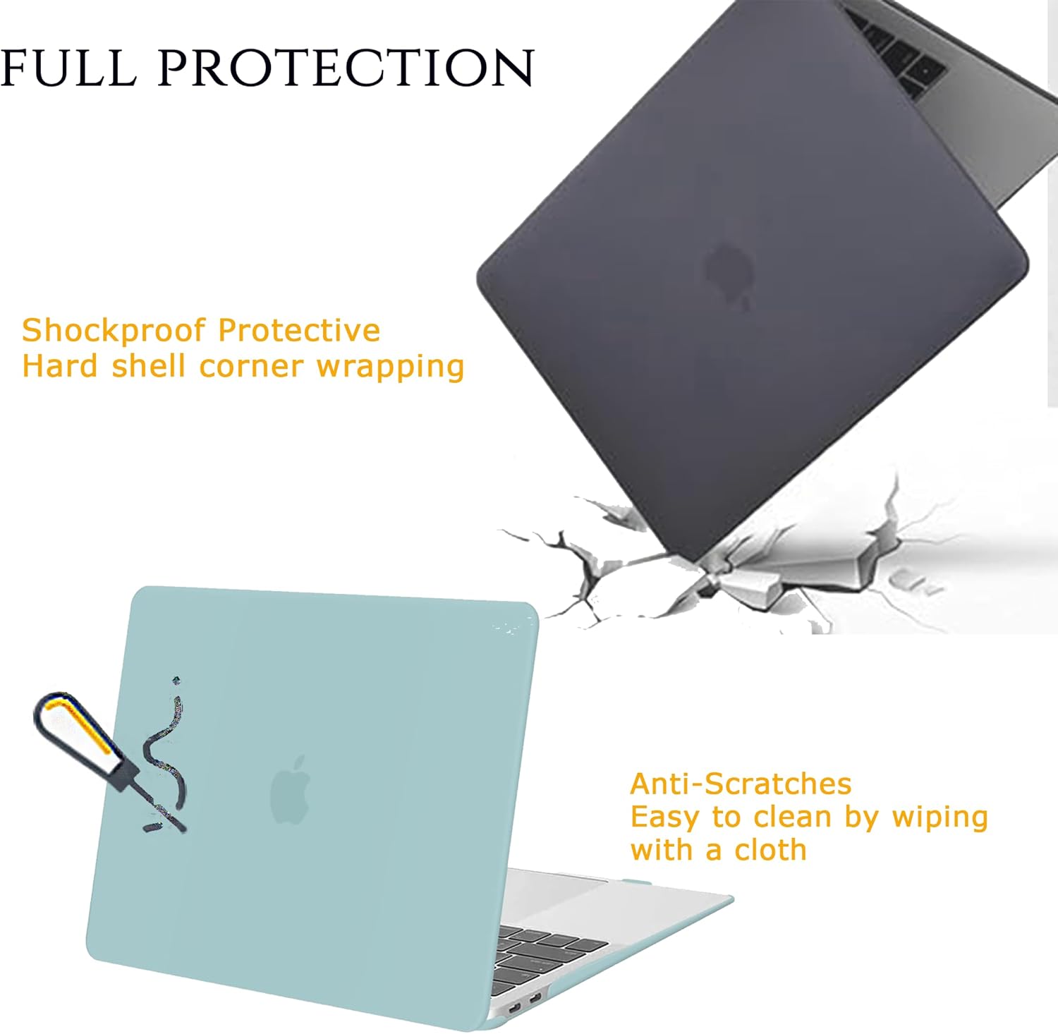 Custom for MacBook Air 15 inch Case M4 M3 M2 2025 2024 2023, Personalized Name Hard Shell Cover A3241 A3114 A2941 for Apple 15inch Laptops - Monogram