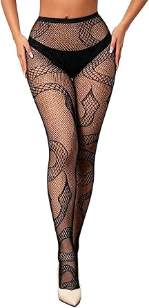 Women Snake Print Fishnet Tights - Sexy Patterned Fishnets Stockings, Sheer Pantyhose Festival Rave Outfits