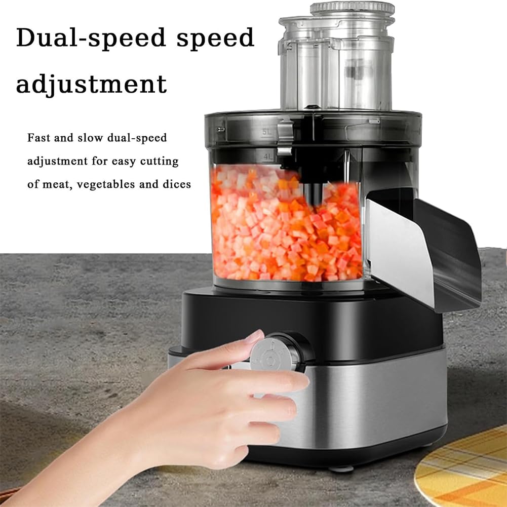 Picadora eléctrica de verduras, procesador de patatas de 600 W con 5 moldes de acero inoxidable, capacidad de 5000 ml para uso comercial y doméstico