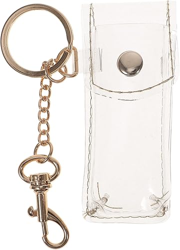Miniatura 1 de FOMIYES Chapstick - Funda para llavero, funda con clip, bolsa transparente para lápiz labial, soporte para bálsamo labial, llaveros, brillo de