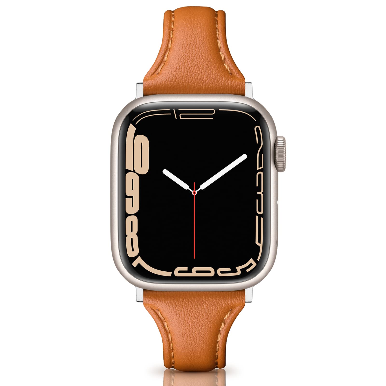 Eyamumo Leather Band Compatible for Apple Watch Band 38mm 40mm 41mm 42mm Series 10, Slim Thin Elegant Genuine Leather Strap Compatible for iWatch Series 10 9 8 7 6 5 4 3 2 1 SE Women