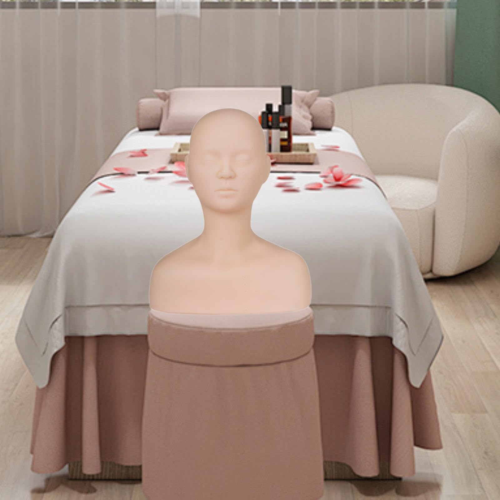 Harilla Harilla Mannequin d'Entraînement pour Massage des Épaules, Tête de Mannequin d'Entraînement Professionnelle pour Visage,Tête de Mannequin d'Entraînement pour SPA, Style A