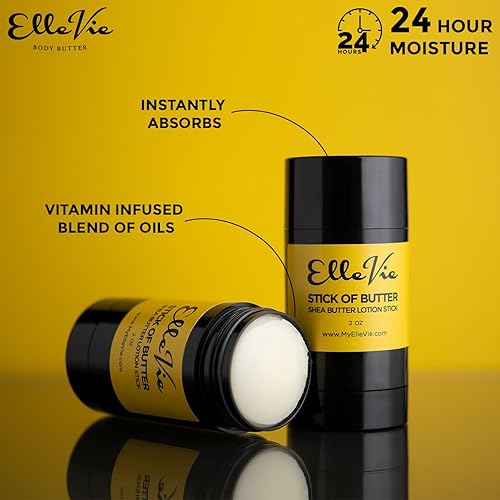 Miniatura 5 de Elle Vie Unscented Shea Butter Lotion Stick, Shea Butter Moisturizing & Hydration Stick, Beeswax, Baobab Butter, & Almond Oil Moisturizer (2 oz)