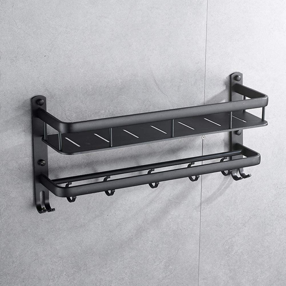 Toallero de mano negro de 60 cm para aprovechar el espacio en tu baño