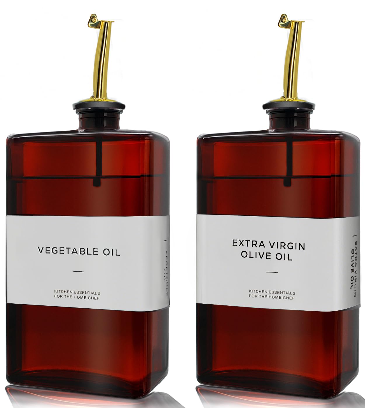 Olivenölspenderflasche für Küche – 334.5 g Dunkelbraunes Glas UV-Schutz, Öl- und Essigspender-Set, tropffreier Ausgießer, Küchenutensilien, 334.5 g, 2er-Set