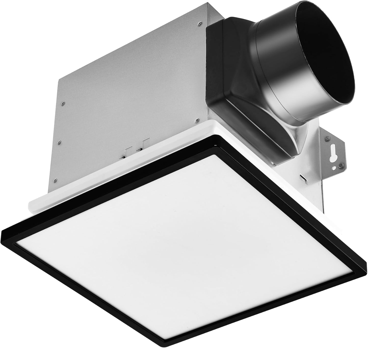 Tech Drive Bathroom Exhaust Fan with Light,80CFM 1.5Sone,Super Quiet Bathroom Ventilation Fan,1000lm Dimmable 3CCT LED Light 3000K/4000K/5000K Selectable, Energy Star Bath Fan, Decorative Black Trim 80CFM 3CCT light(black)