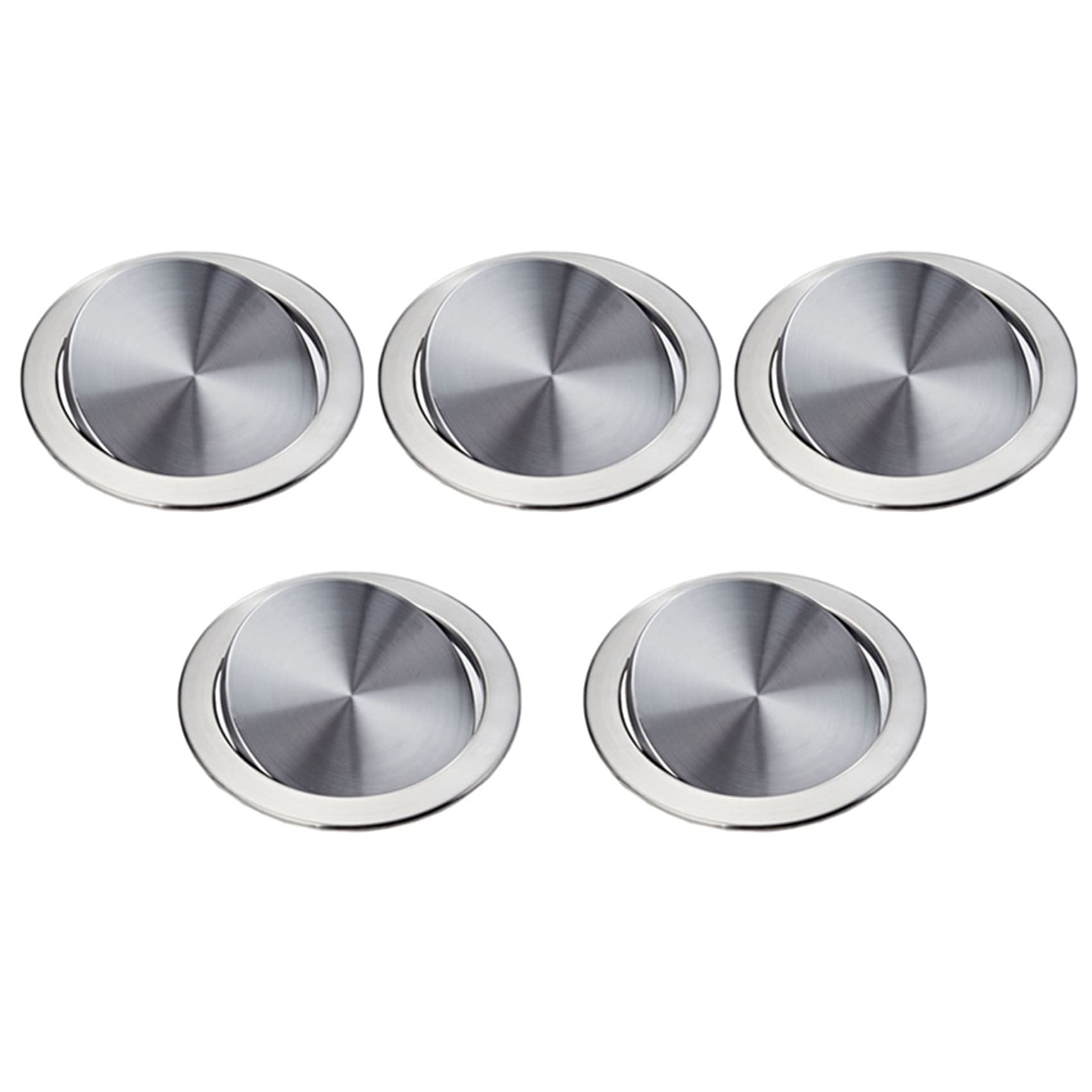 Hndhbfgrt 5X Stainless Steel Garbage Flap Lid Trash Bin Cover Flush Built-in Balance Swing Flap Garbage Lid