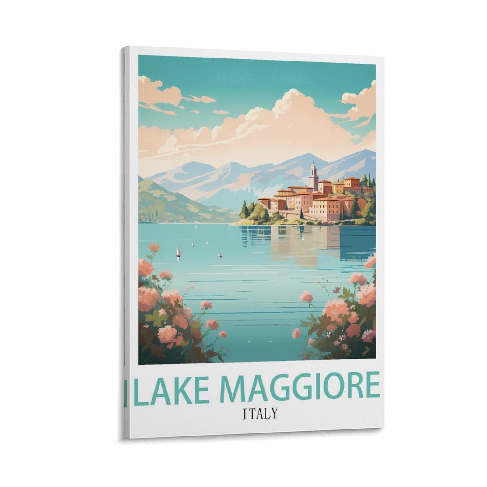 Lnuyitr Frame-Style Lake Maggiore Italy Vintage Travel Posters 08X12inch(20X30cm) Canvas Art Posters And Wall Art Picture Prints Modern Home Bedroom Decor Posters