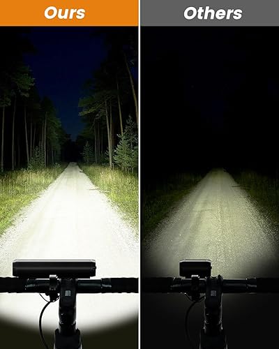 Vista 3 de La mejor luz brillante para bicicleta para ciclismo nocturno, luz de bicicleta recargable USB-C, juego de faros de bicicleta, luz de circulación