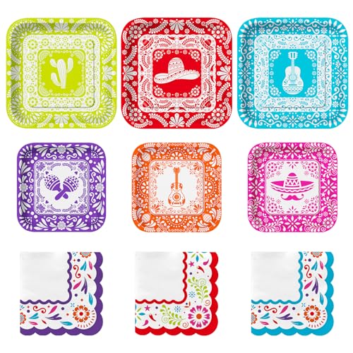 Fiesta Party Supplies Kit for 48: Complete Mexican Celebration Pack with Dinner & Dessert Paper Plates, Napkins -Cinco de Mayo, Taco Birthday & Mexican Party Decorations Fiesta Party Supplies Kit for 48: Complete Mexican Celebration Pack with Dinner & Dessert Paper Plates, Napkins -Cinco de Mayo, Taco Birthday & Mexican Party Decorations