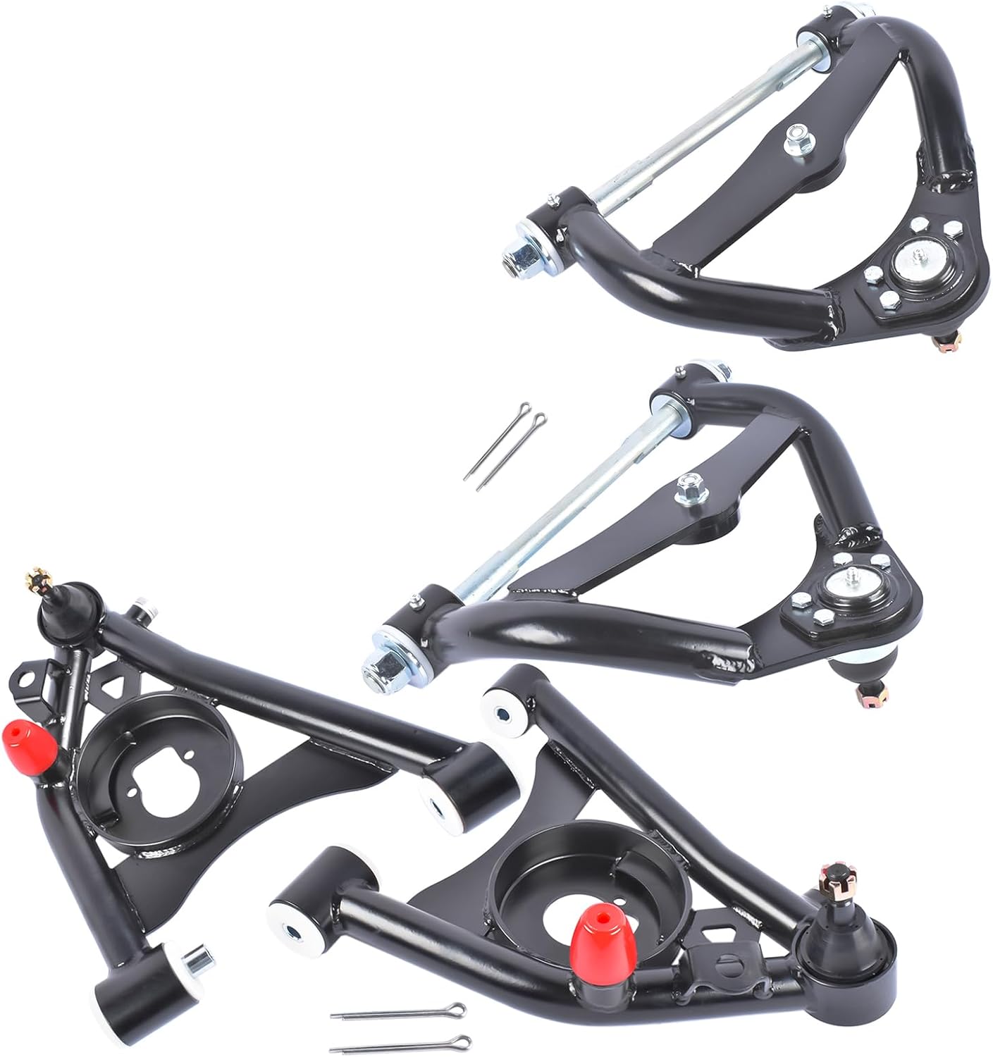 Tubular Upper and Lower Control Arms Kit Replacement for Chevy Monte Carlo S10 Blazer GMC Caballero Sonoma Buick Regal Olds Cutlass, G-Body 1978-1988, Chevy S10 1982-2004