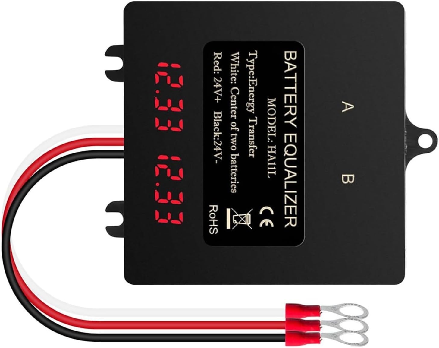 Intelligent 24V Battery Equalizer for Lead-Acid & Lithium Batteries, Digital Display Balancer with Voice for Car, Boat, Solar