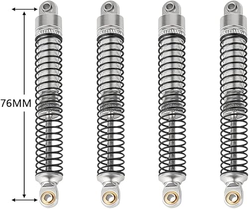 Miniatura 71 de Amortiguadores de aluminio de 2.323 in, amortiguadores de aceite roscados largos para 1/18 RC Crawler TRX4M TRX4-M Piezas de actualización (rojo)