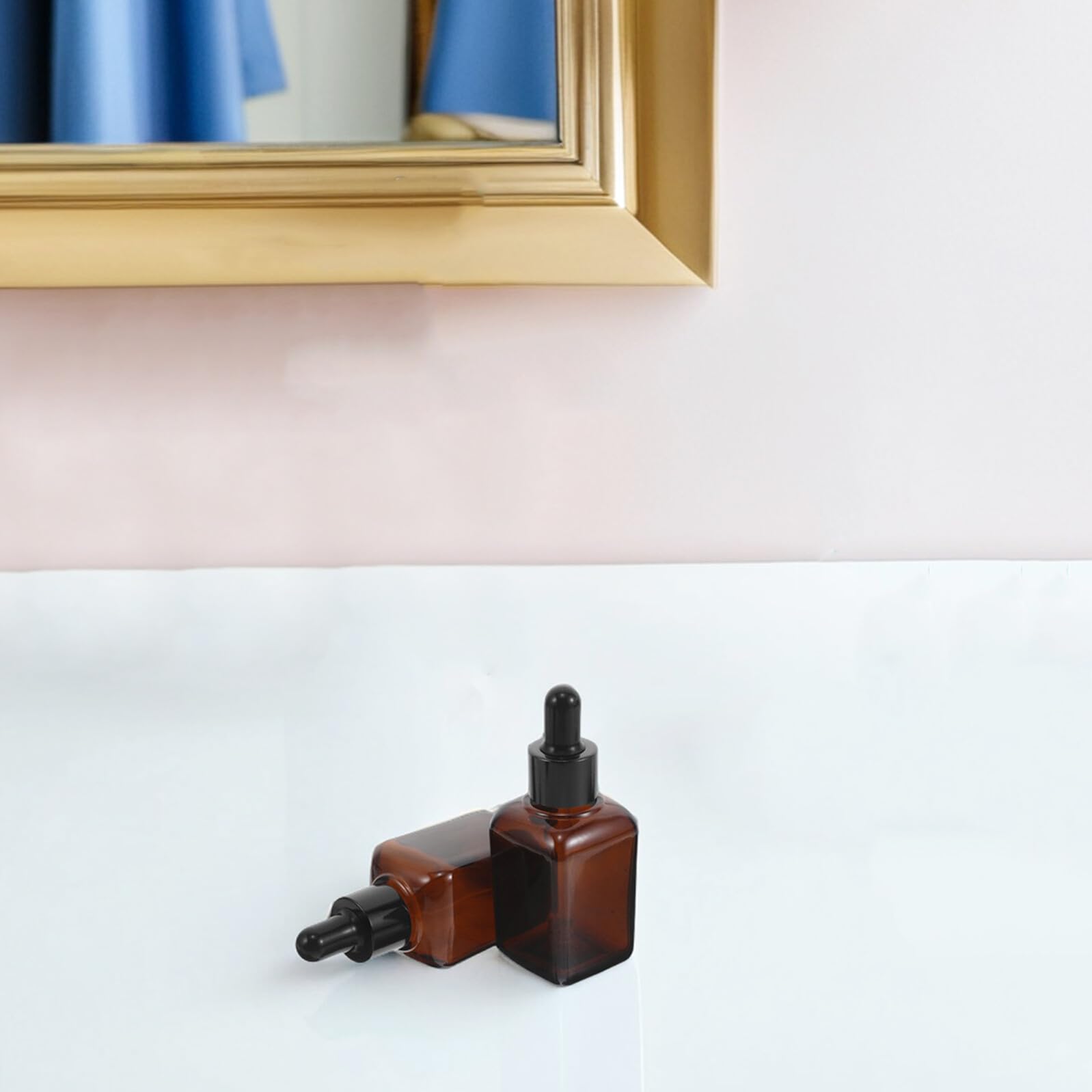 20 Szt. Sztuk Bursztynowych Szklanych Butelek z Precyzyjnym Kroplomierzem Do Olejków Eterycznych Aromaterapii i Pielęgnacji Skóry Butelki Wielokrotnego Napełniania Do Serum i