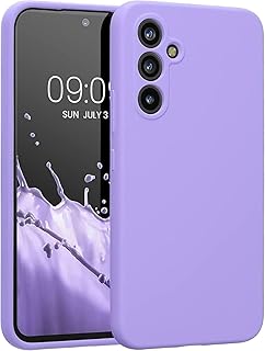 جراب حماية من السيليكون مع بطانة المايكروفايبر لموبايل سامسونج جالاكسي A55 شبكة الجيل الخامس 5G (بنفسجي)