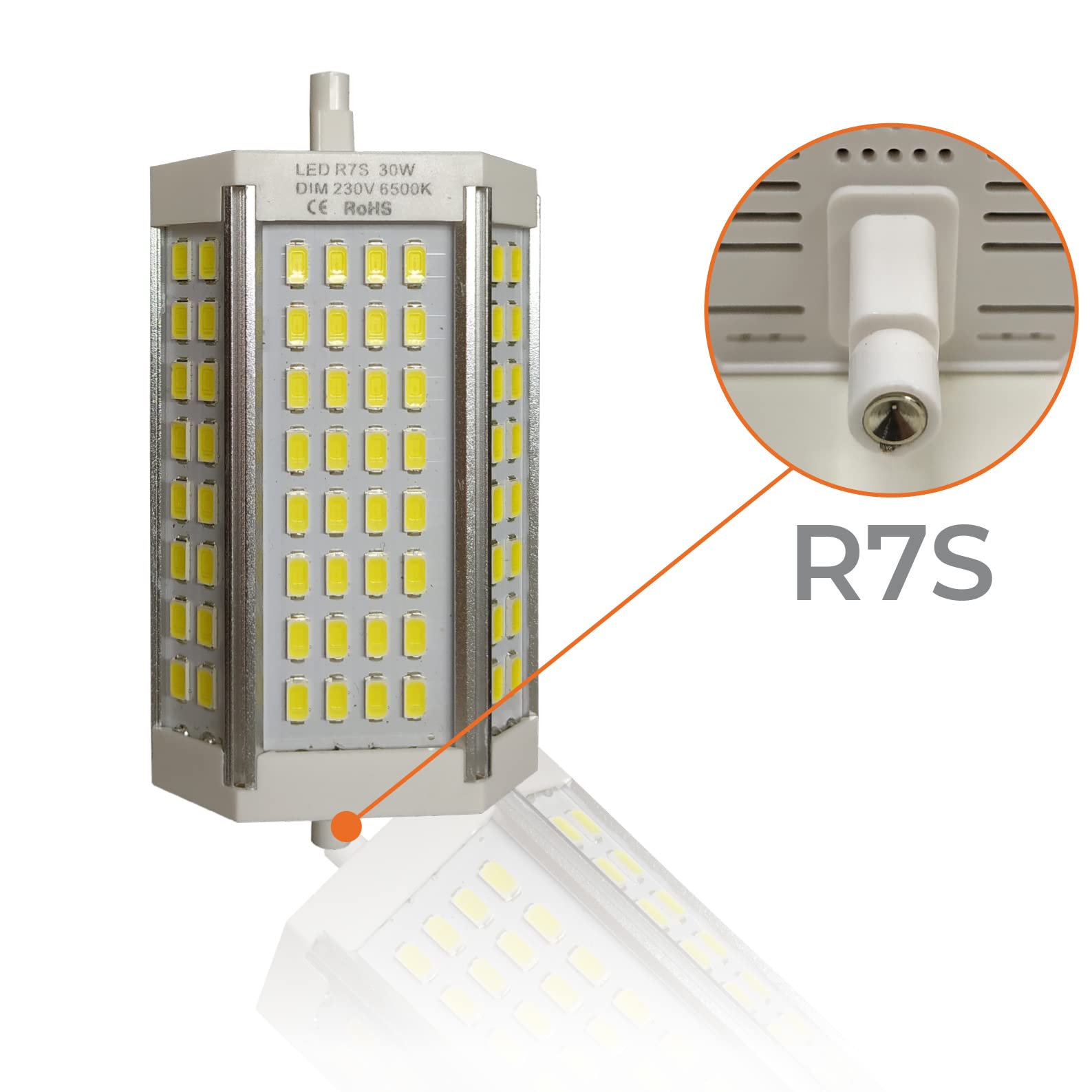 LED ATOMANT 5x Bombilla LED R7S 118mm 30W Regulable Color Luz Neutra 3000lm