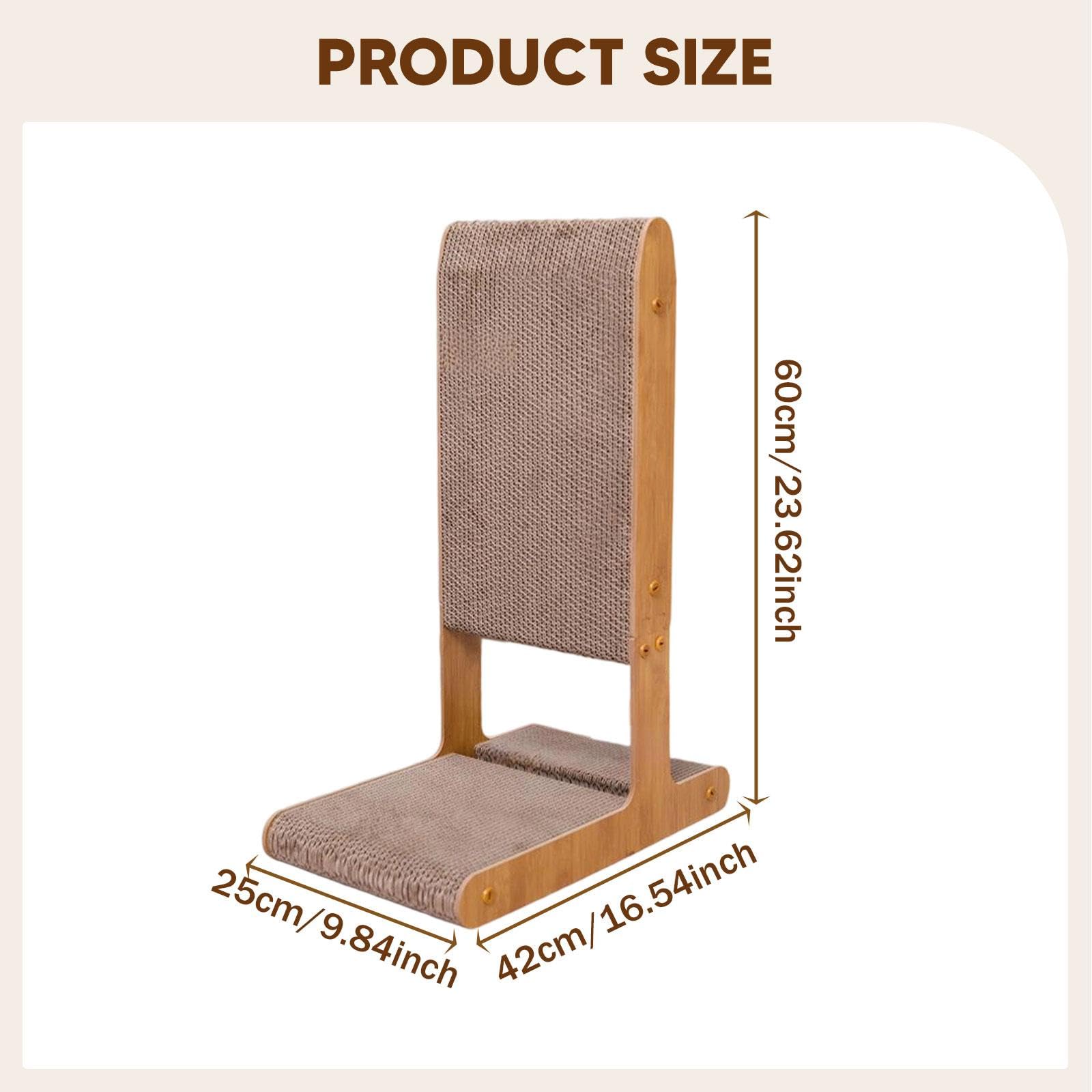 Kratzbaum Vertikal Und Horizontal Nutzbar Als Kratzbrett Katzenbett Und Kratzpad Aus Wellpappe mit Holzstruktur Und Spielzeug für Junge Katzen, Style A
