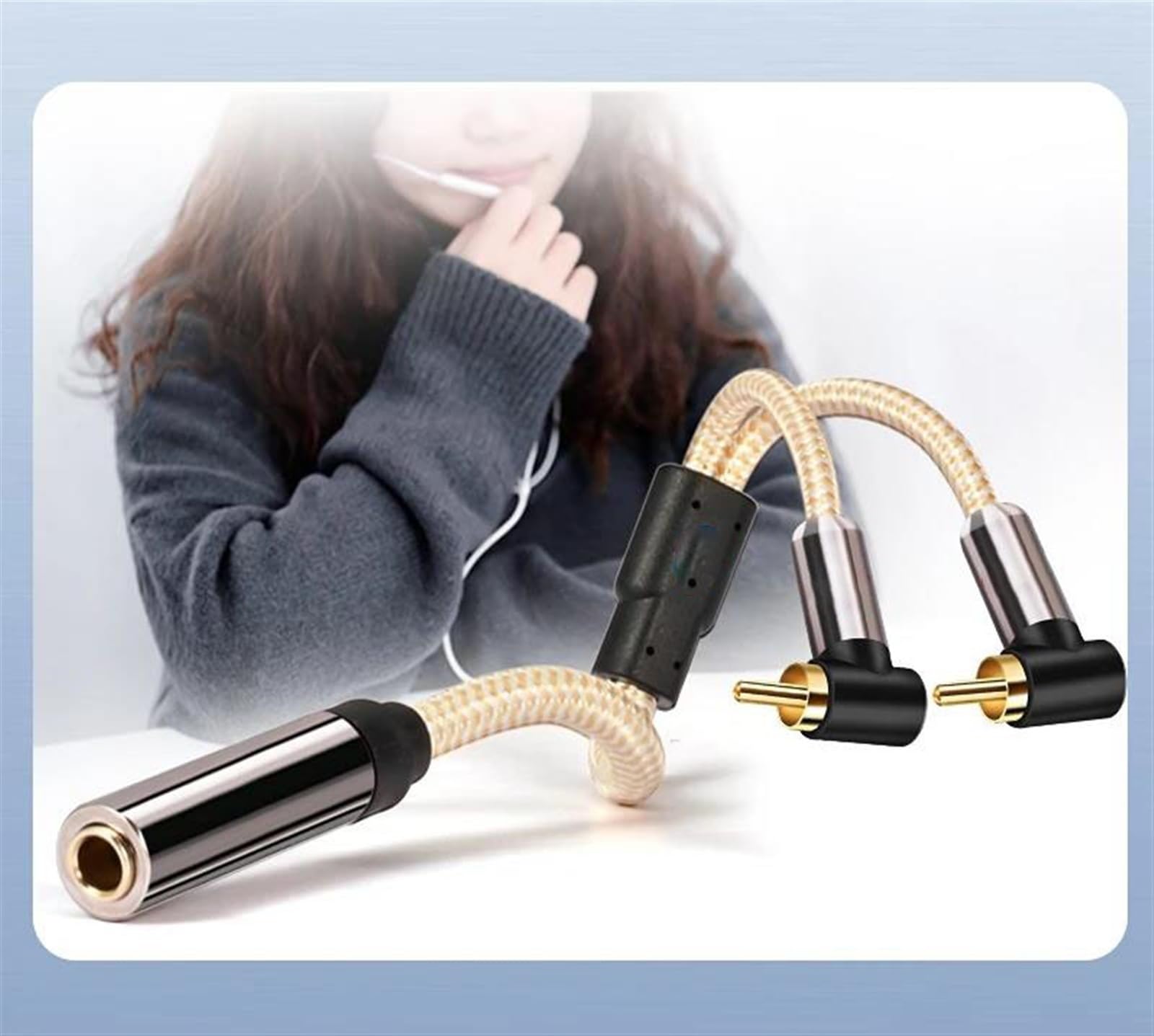 Pro Audio kabel 25 Cm Kabel Konwersyjny 6,35 Mm Żeński Na Podwójny RCA Męski Do Słuchawek Miksera Gitarowego Wzmacniacza Kabel Prmium(Angle RCA)