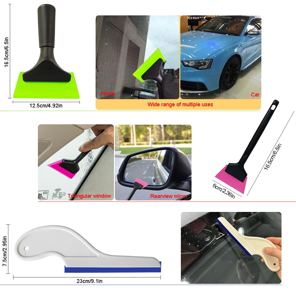 Kit di attrezzi in vinile per auto, set di spatole per pellicola colorata, set di strumenti per avvolgere, raschietto, raschietto, raschietto in feltro, lavavetri, coltello, guanti, asciugamano