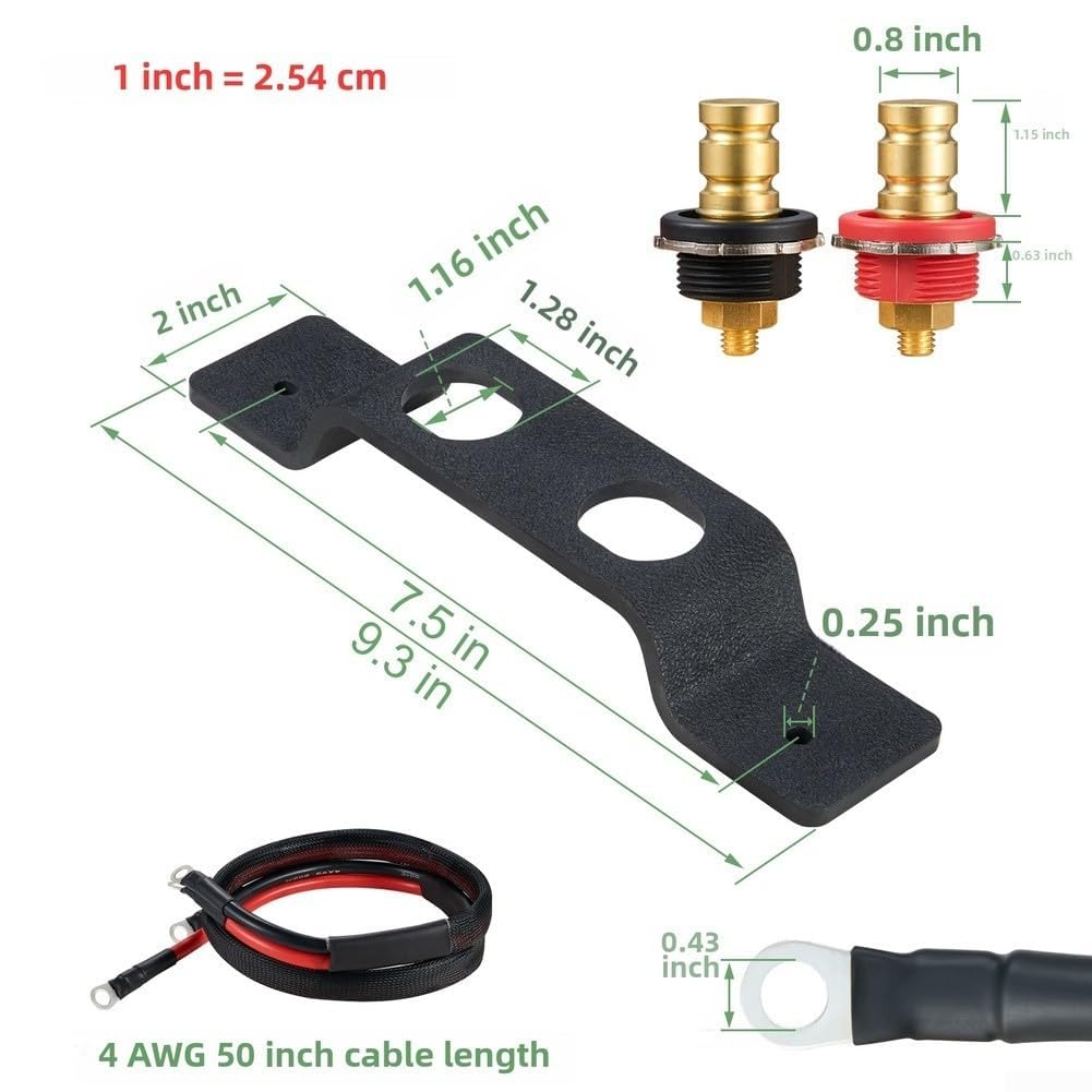 Câble de démarrage 4AWG de 127 cm avec bornes en cuivre pur et support isolé en PVC pour véhicules lourds