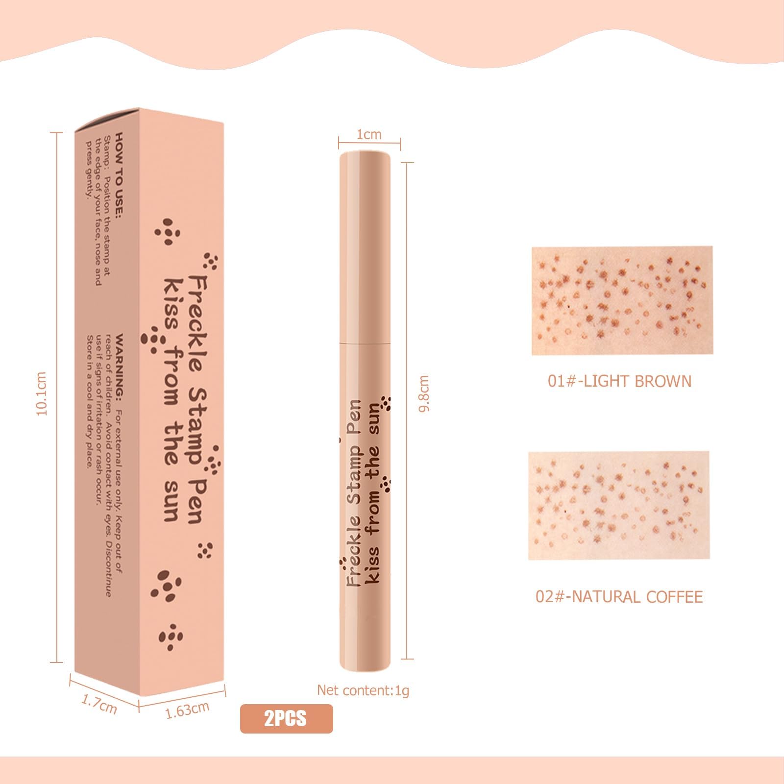 Due Penna per Lentiggini, Freckle pen Lunga Durata Impermeabile, per Un Look Naturale, a Lunga Tenuta e Waterproof, Perfetto per Il Look Quotidiano e per Le Occasioni Speciali