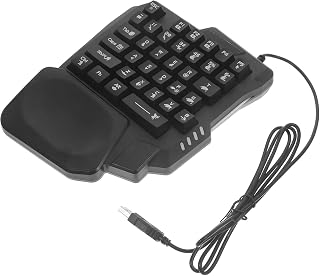 Backlit gaming keyboard, compact computer gaming keyboard with mechanical feel, ideal for home or dorm entertainment, material and easy installation durability